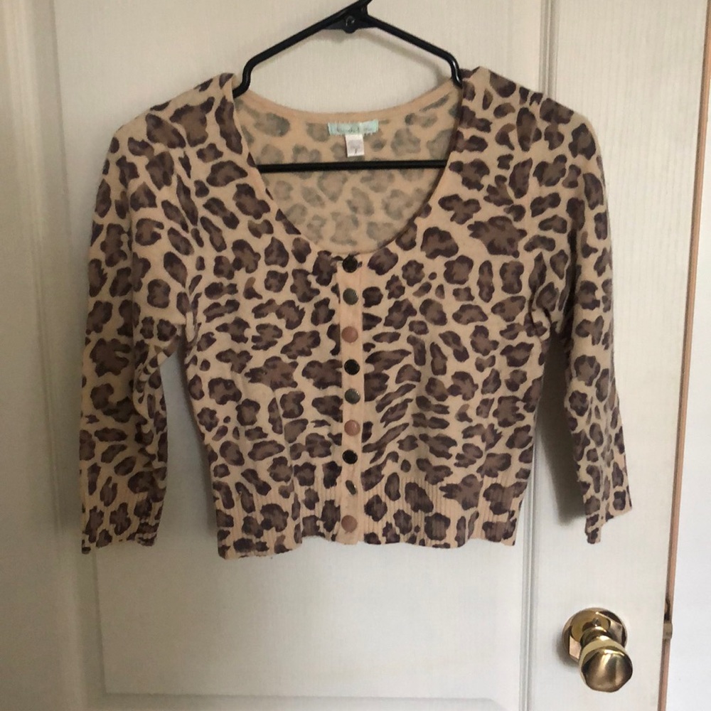 Leopard cropped cardigan